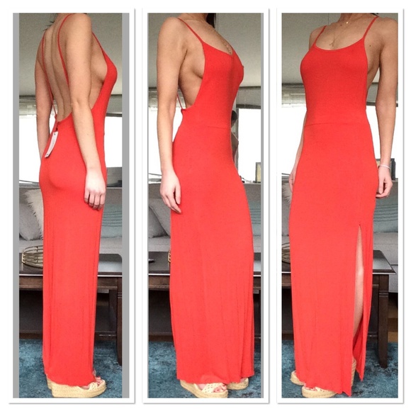 Boohoo Dresses & Skirts - Boohoo Low Side Backless Maxi Dress